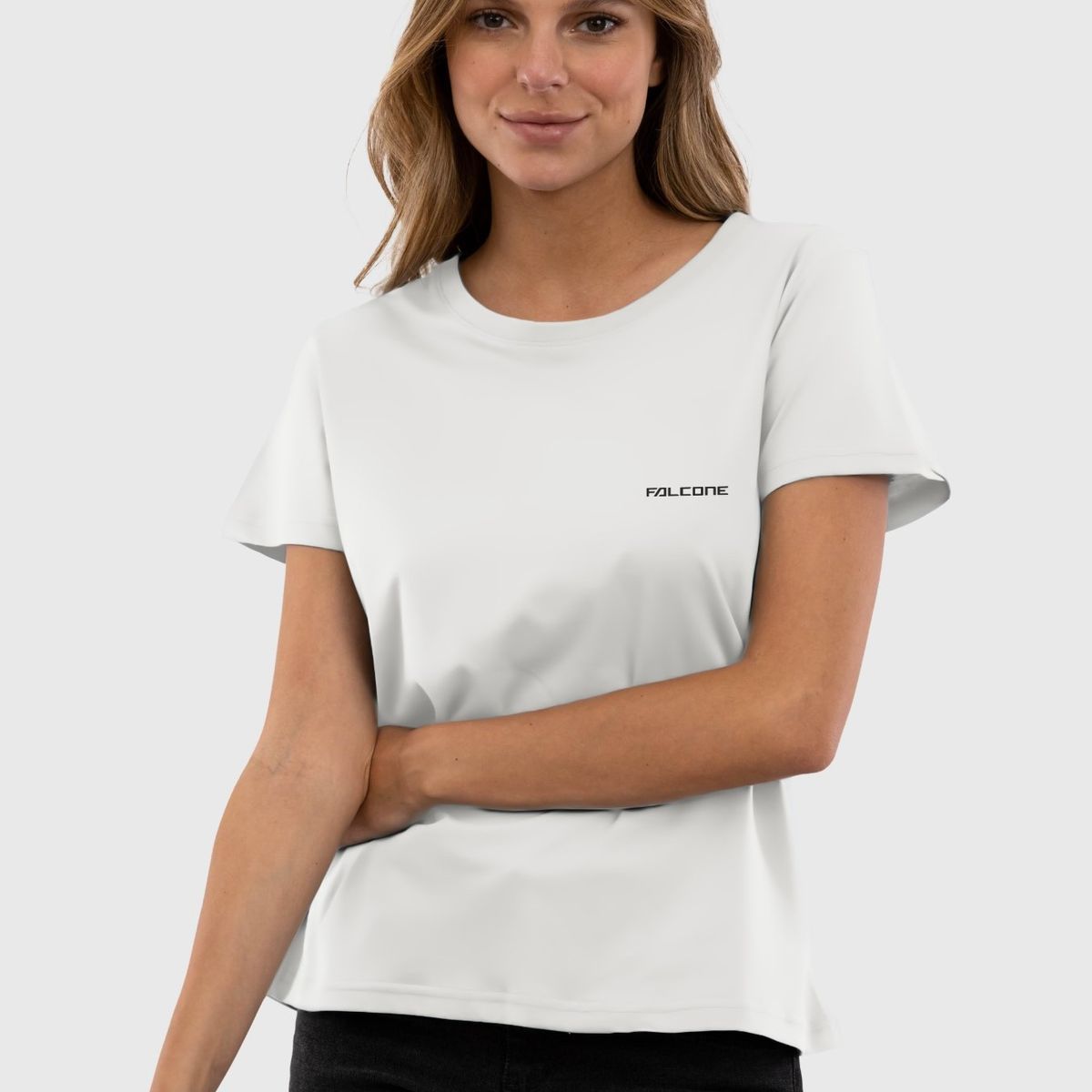 FALCONE - Polera Orgánica Classic Logo V2 Mujer Falcone