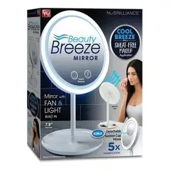 GENERICO - Espejo Para Maquillaje 3 En 1 Luz Led Ventilador Mini Espejo Blanco