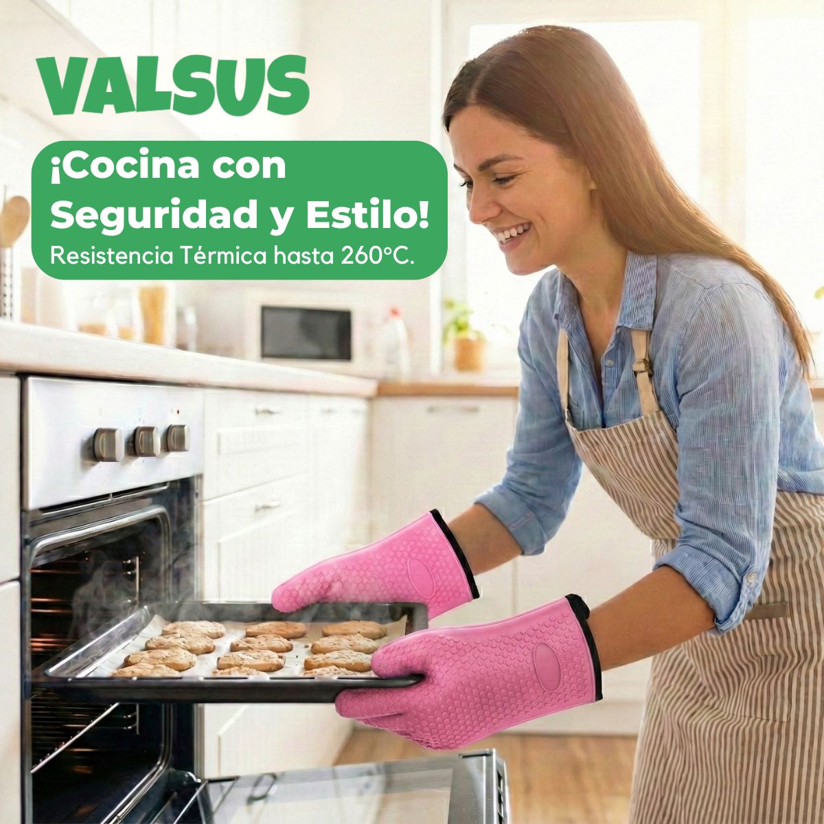 VALSUS - Guantes de cocina térmicos impermeables x 2