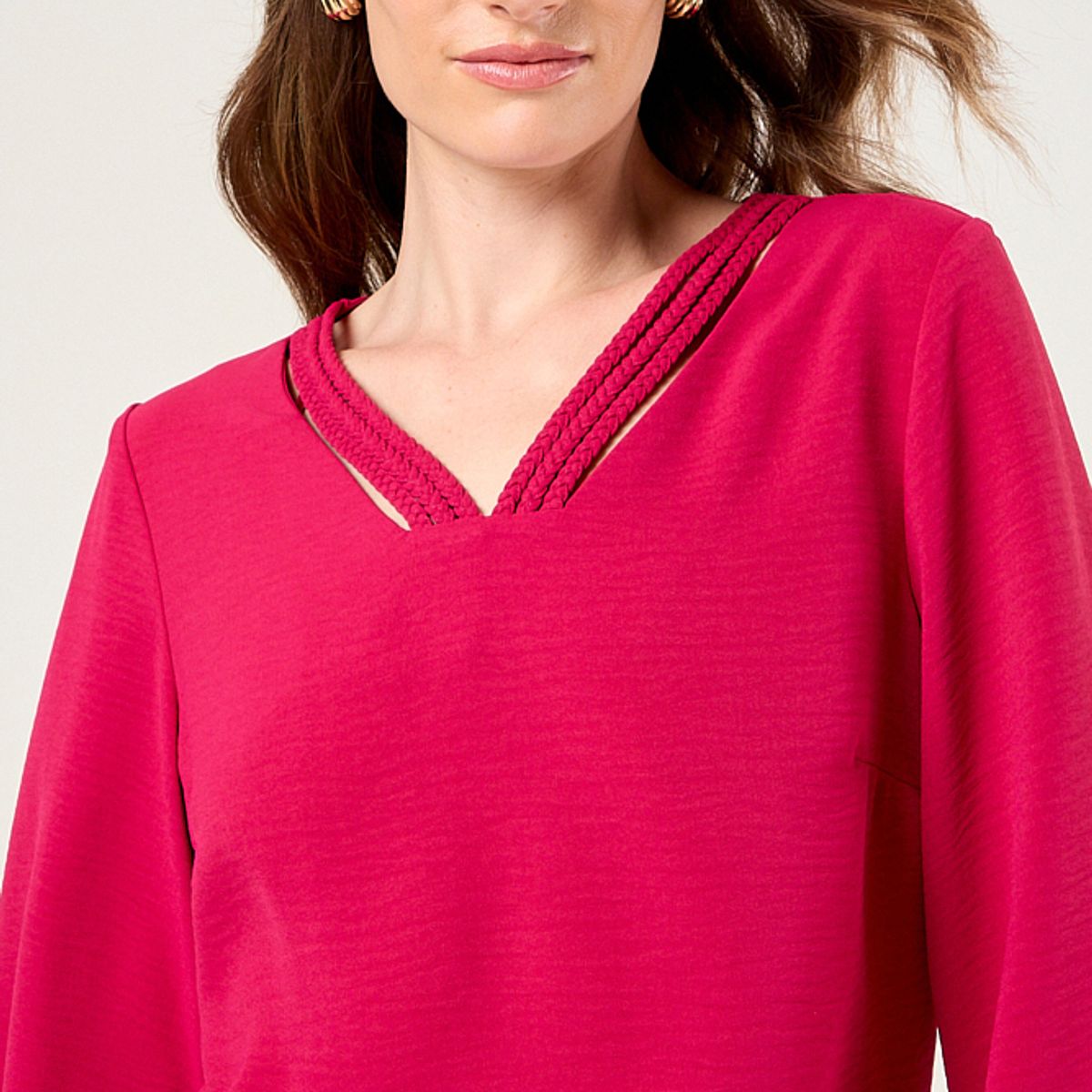 MA GRIFFE - Blusa Lisa Mujer Fucsia Magriffe
