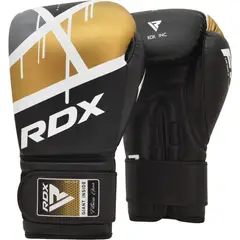 RDX - Guante de Boxeo F7 Negro-Dorado 14oz