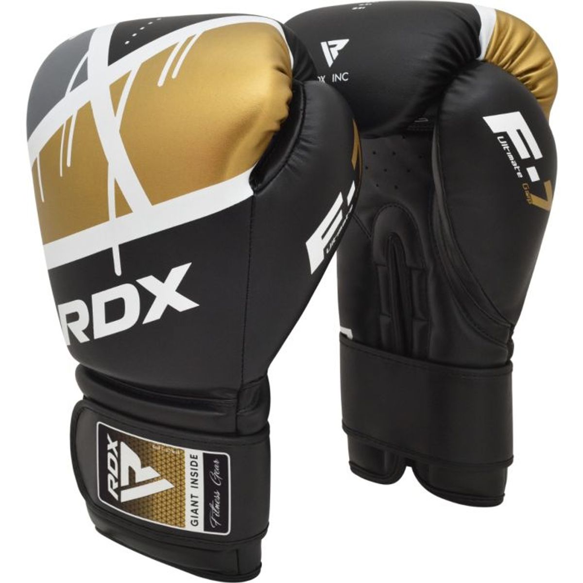 RDX - Guante de Boxeo F7 Negro-Dorado 14oz