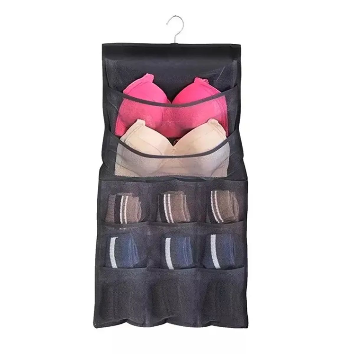 GENERICO - Organizador Colgante Sostenes Calcetas Ropa Interior 5nivels  COLOR ROSA