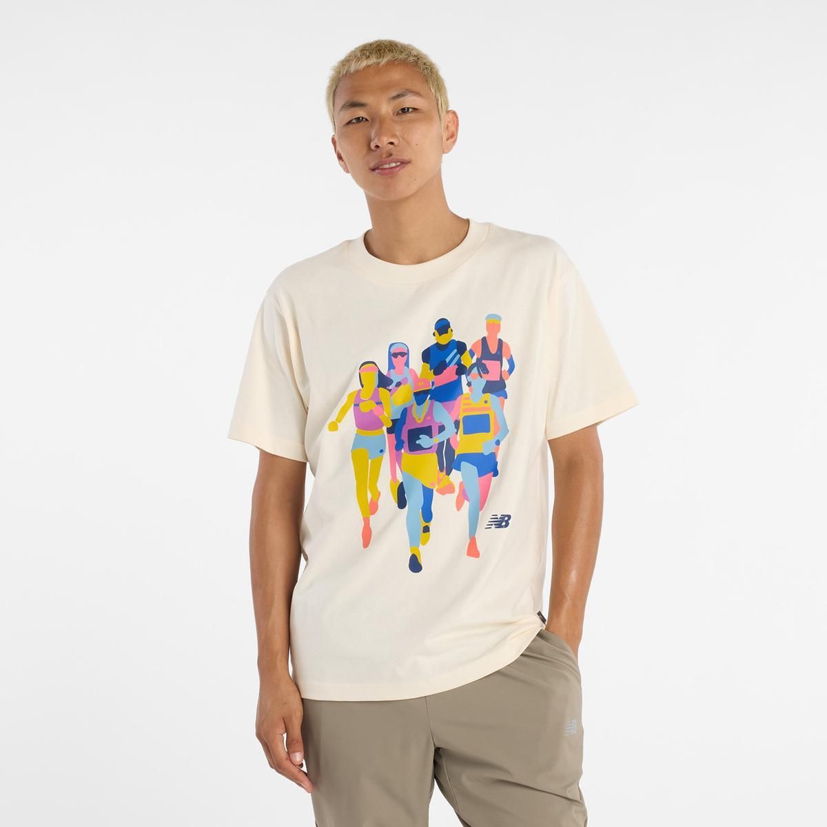 NEW BALANCE - Polera Lifestyle Hombre New Balance Athletics Beige