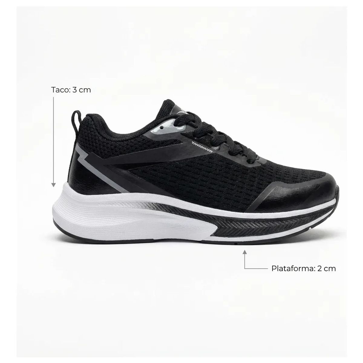BOVINITA - Zapatilla Mujer Deportiva Negro Liviana Transpirable Comoda