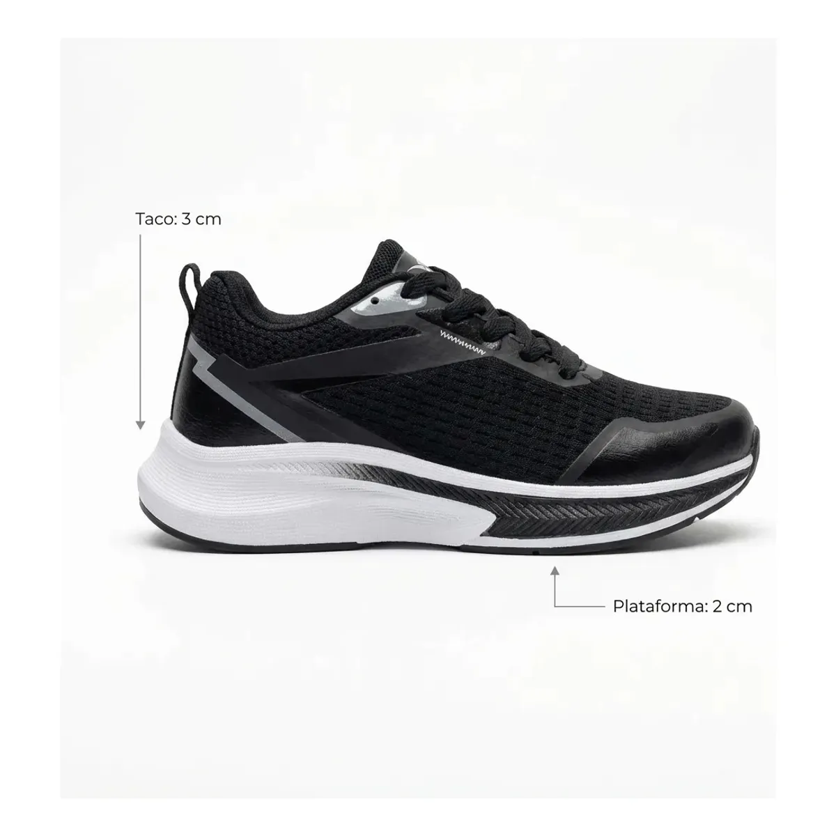BOVINITA - Zapatilla Mujer Deportiva Negro Liviana Transpirable Comoda
