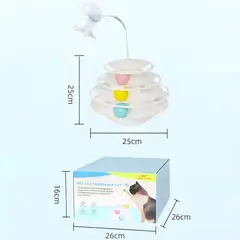 GENERICO - Torre De Juego Para Gatos 3 niveles Pelotas Y Pluma Giratorio