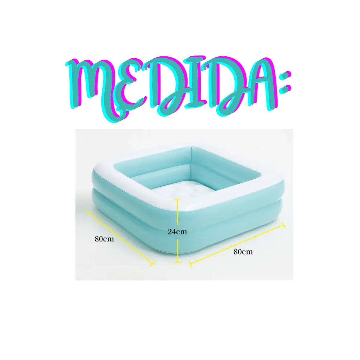 GENERICO - Piscina Inflable Para Niños Piscina Plastica Inflable 80x80 celeste