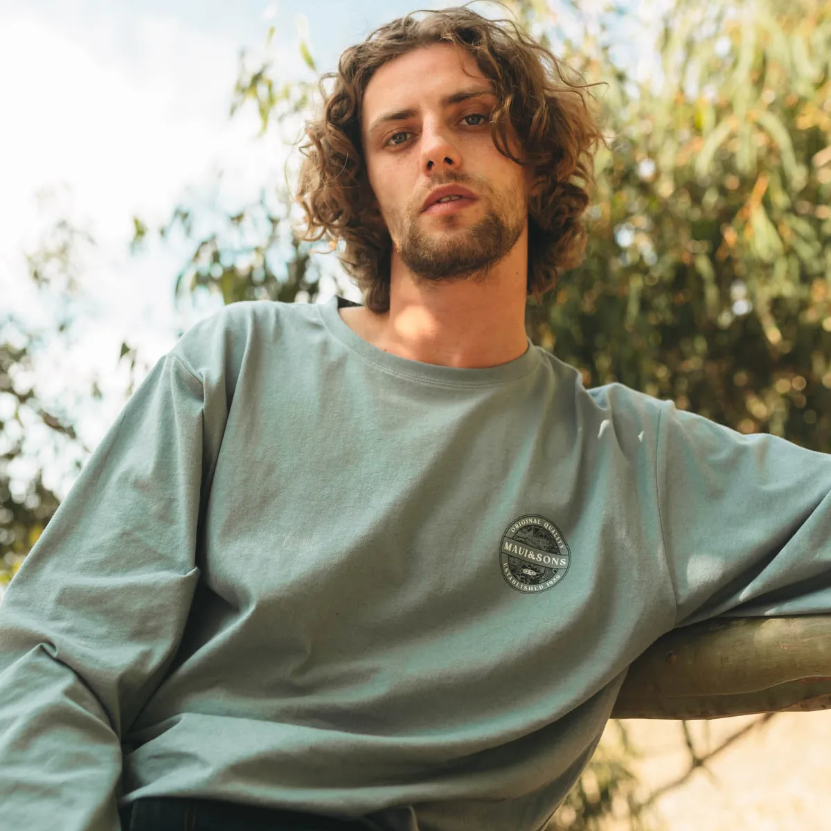 MAUI AND SONS - Polera ML Original Quality Gris Hombre Maui And Sons