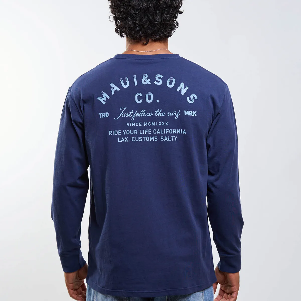 MAUI AND SONS - Polera ML Follow the surf Azul Hombre Maui And Sons