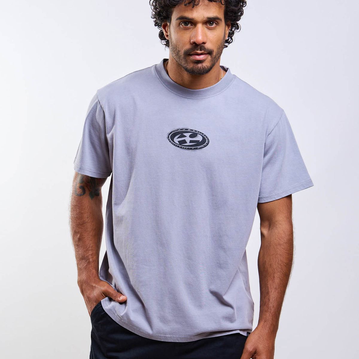 MAUI AND SONS - Polera MC Tidesa Gris Hombre Maui And Sons