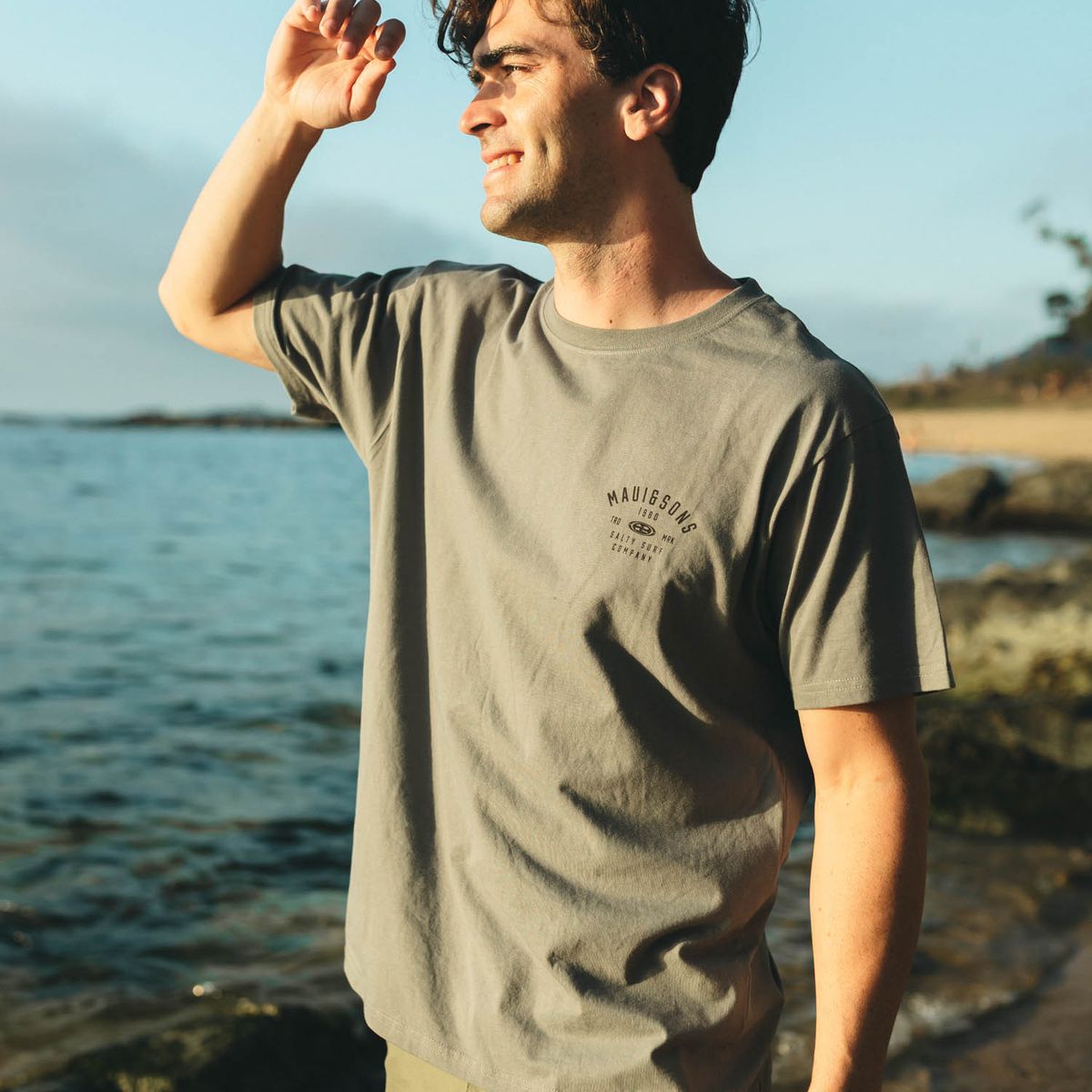MAUI AND SONS - Polera MC Salty Surf Gris Hombre Maui And Sons