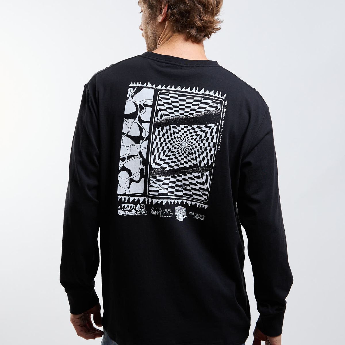 MAUI AND SONS - Polera ML Kairo Negro Hombre Maui And Sons