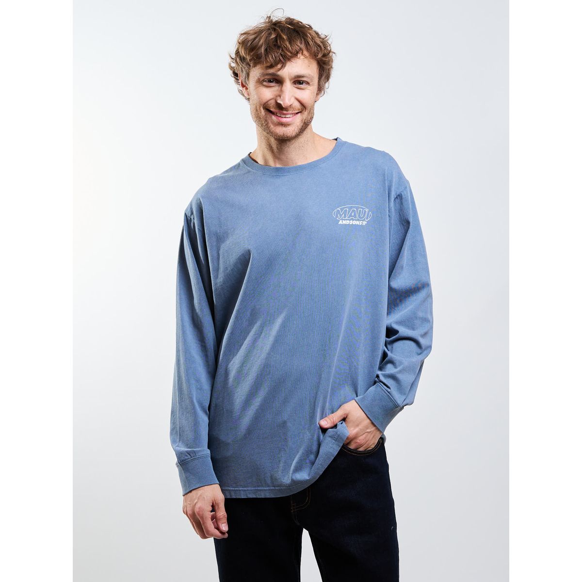 MAUI AND SONS - Polera ML Brisae Celeste Hombre Maui And Sons