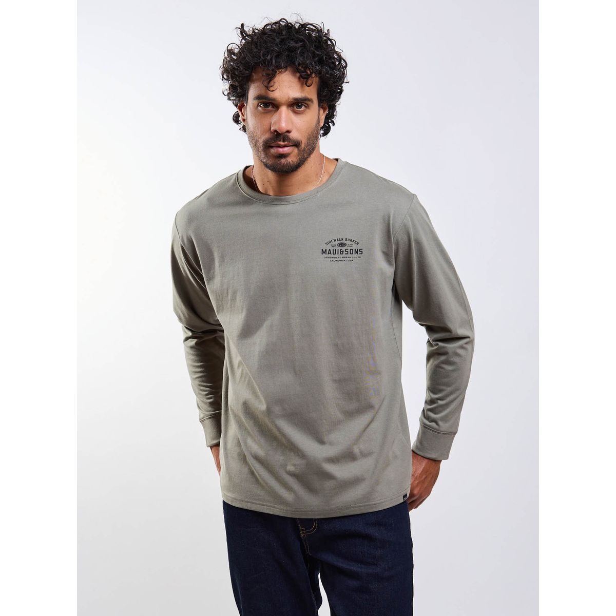 MAUI AND SONS - Polera ML Elementals Ly Verde Hombre Maui And Sons