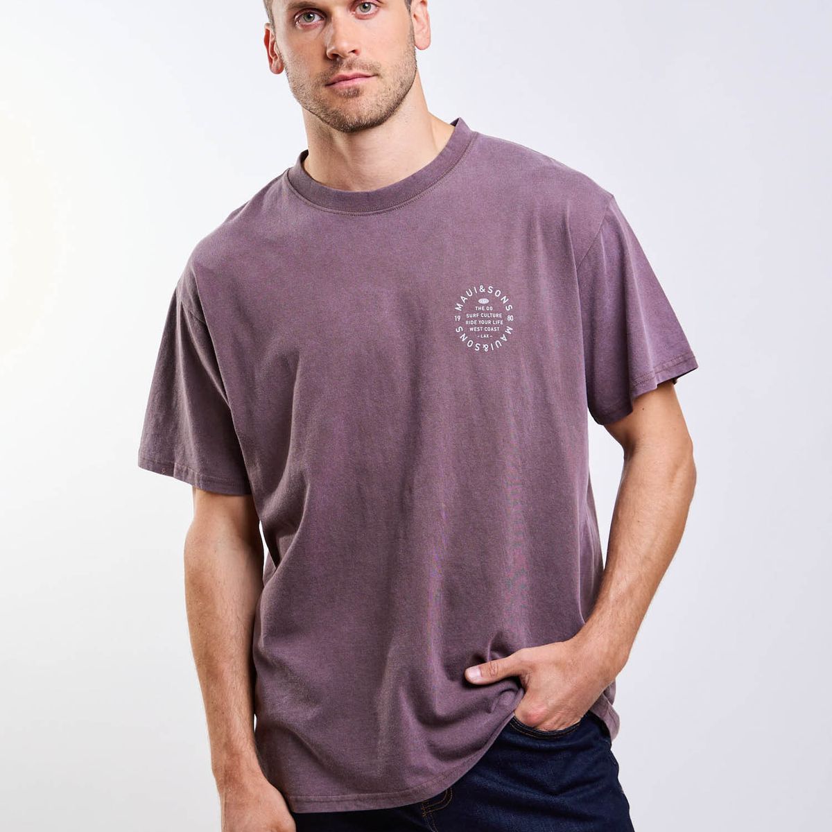 MAUI AND SONS - Polera MC Saltyx Café Hombre Maui And Sons