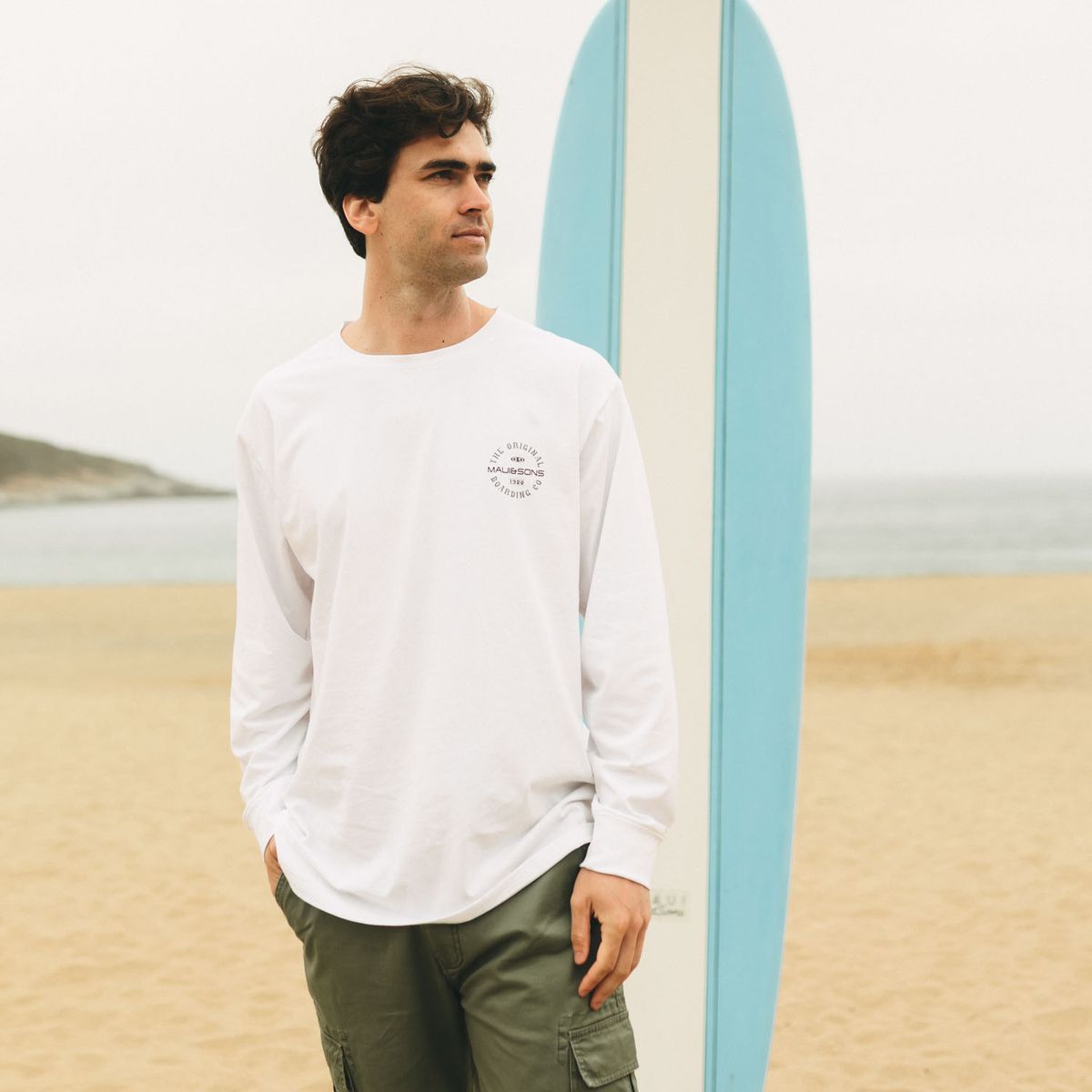 MAUI AND SONS - Polera ML Barding Ley Blanco Hombre Maui And Sons
