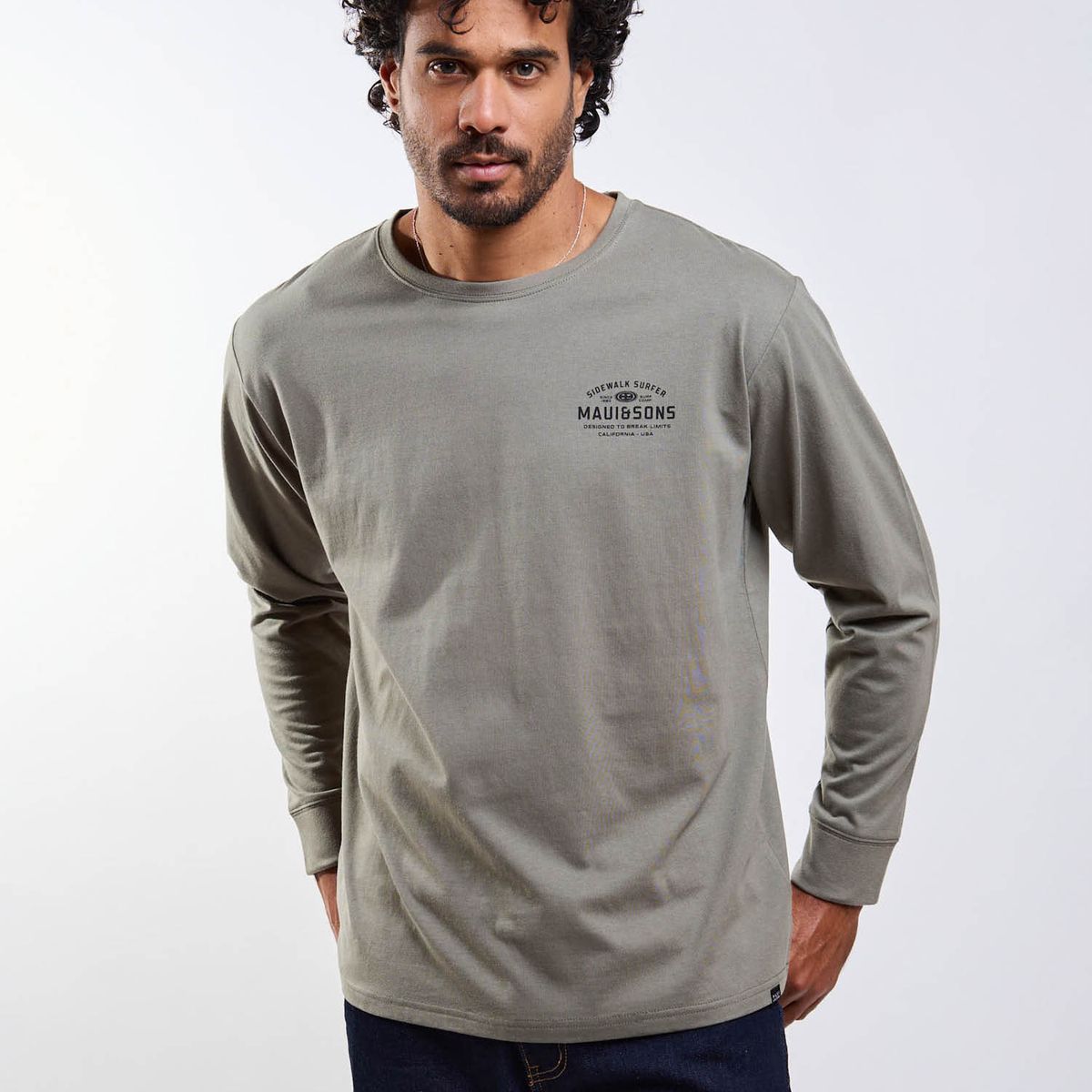 MAUI AND SONS - Polera ML Elementals Ly Verde Hombre Maui And Sons
