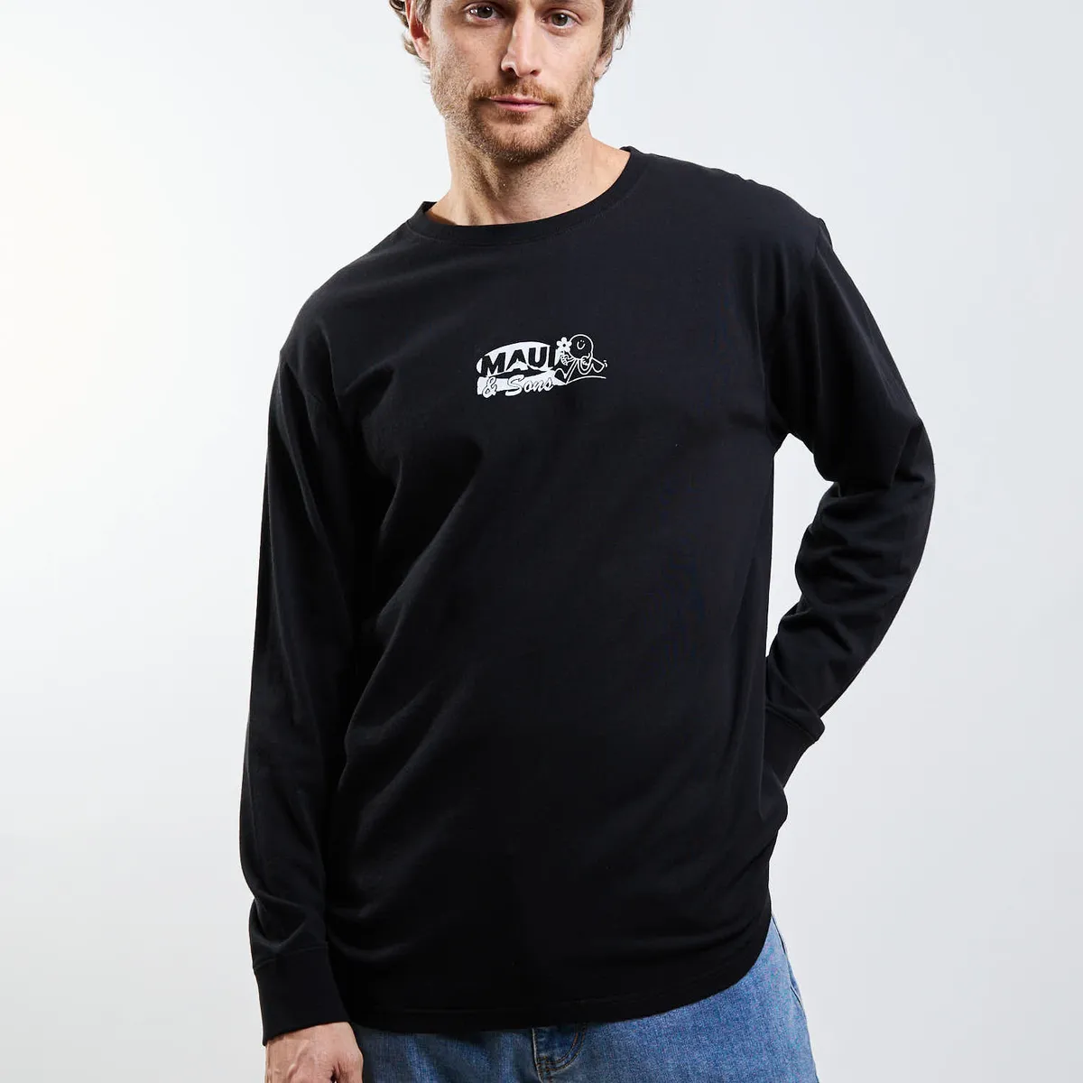 MAUI AND SONS - Polera ML Kairo Negro Hombre Maui And Sons