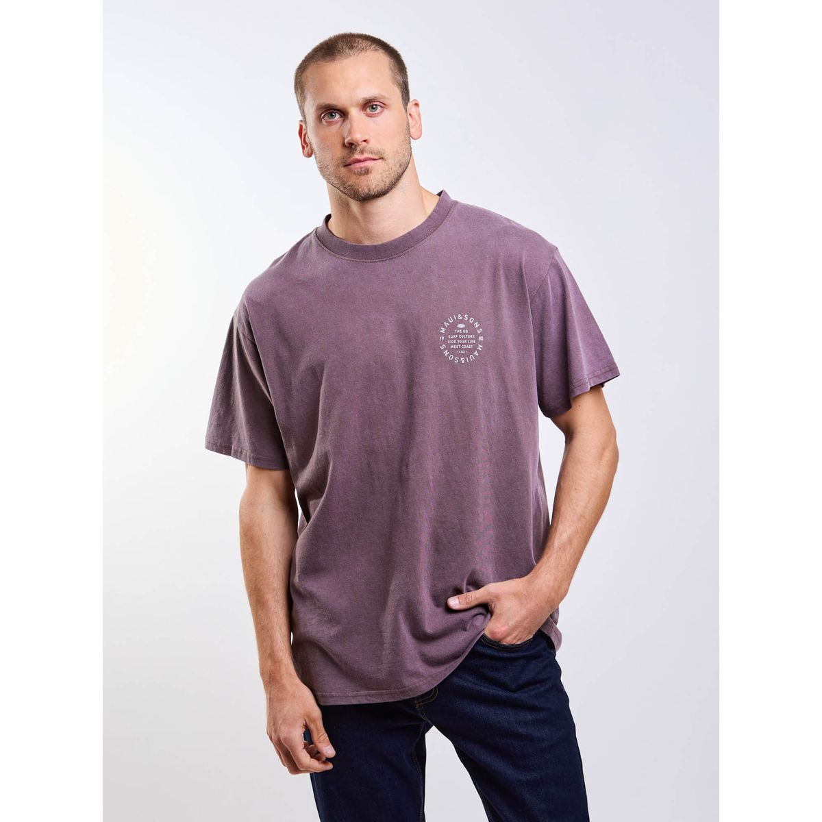 MAUI AND SONS - Polera MC Saltyx Café Hombre Maui And Sons