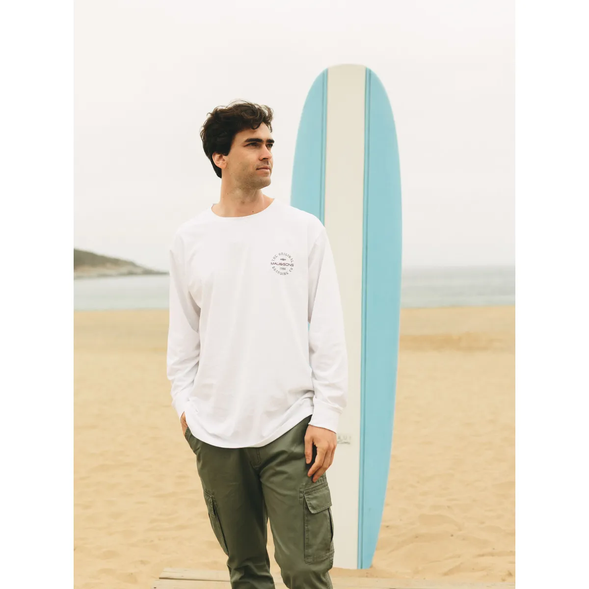 MAUI AND SONS - Polera ML Barding Ley Blanco Hombre Maui And Sons