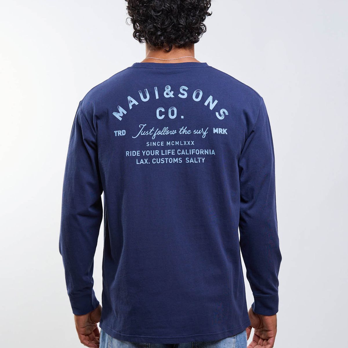 MAUI AND SONS - Polera ML Follow the surf Azul Hombre Maui And Sons