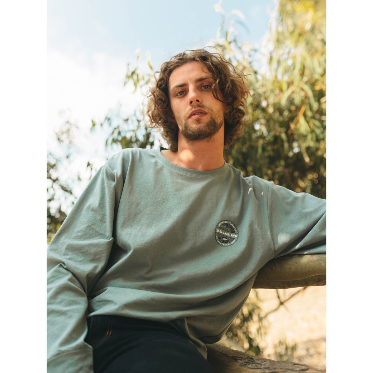 MAUI AND SONS - Polera ML Original Quality Gris Hombre Maui And Sons