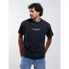 MAUI AND SONS - Polera MC Lioel Negro Hombre