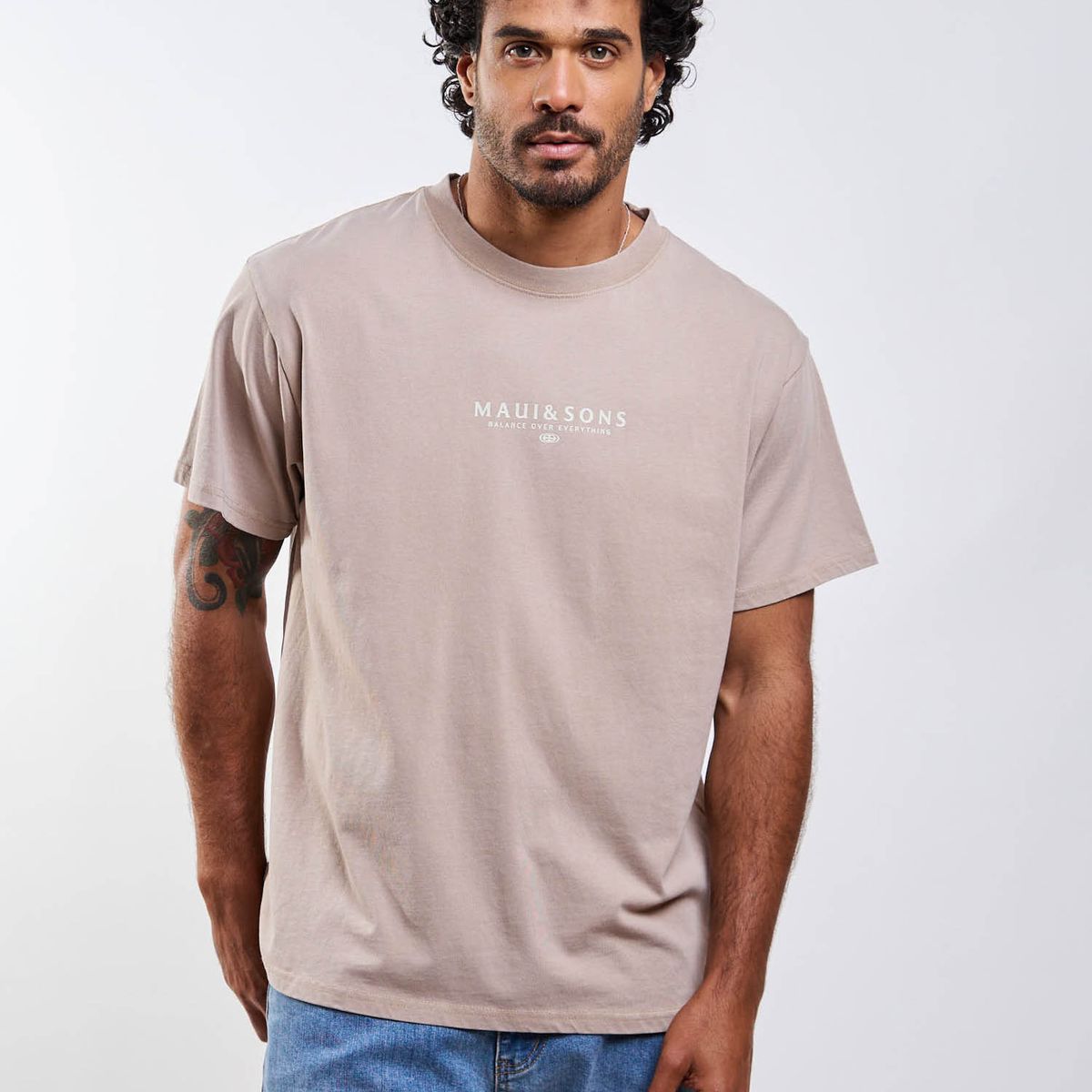 MAUI AND SONS - Polera MC Lioel Café Hombre Maui And Sons