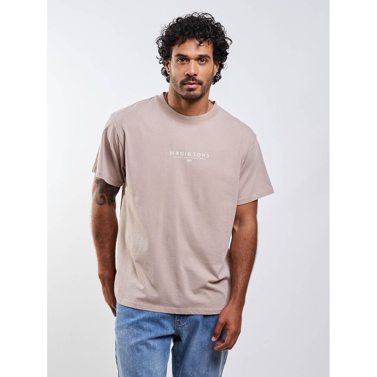 MAUI AND SONS - Polera MC Lioel Café Hombre Maui And Sons