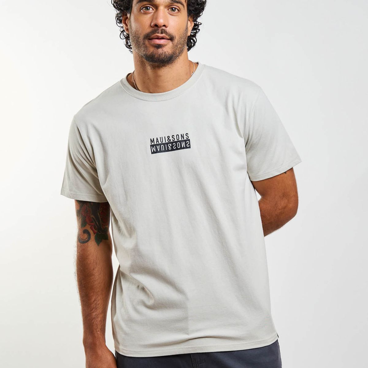 MAUI AND SONS - Polera MC Floor is lava Beige Hombre Maui And Sons