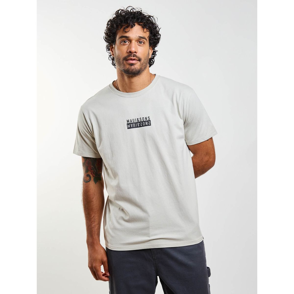 MAUI AND SONS - Polera MC Floor is lava Beige Hombre Maui And Sons