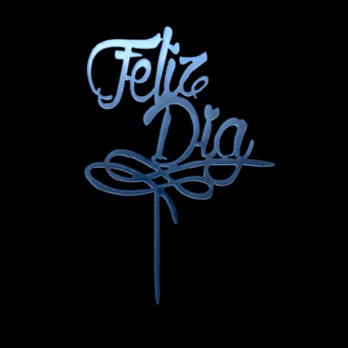 GENERICO - Topper Feliz Dia 1 Plateado