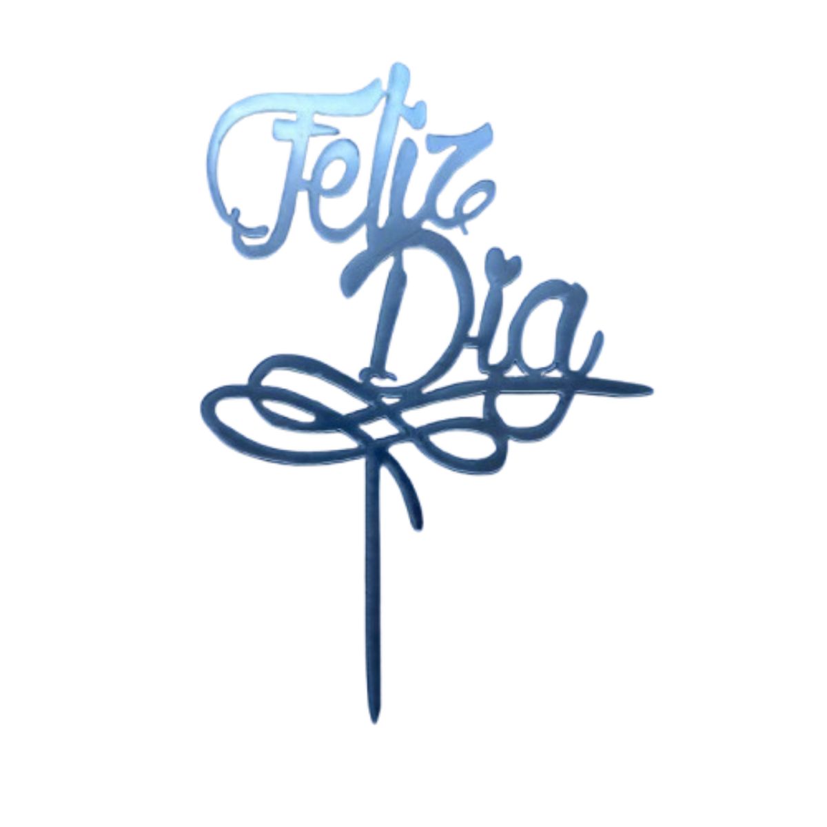 GENERICO - Topper Feliz Dia 1 Plateado