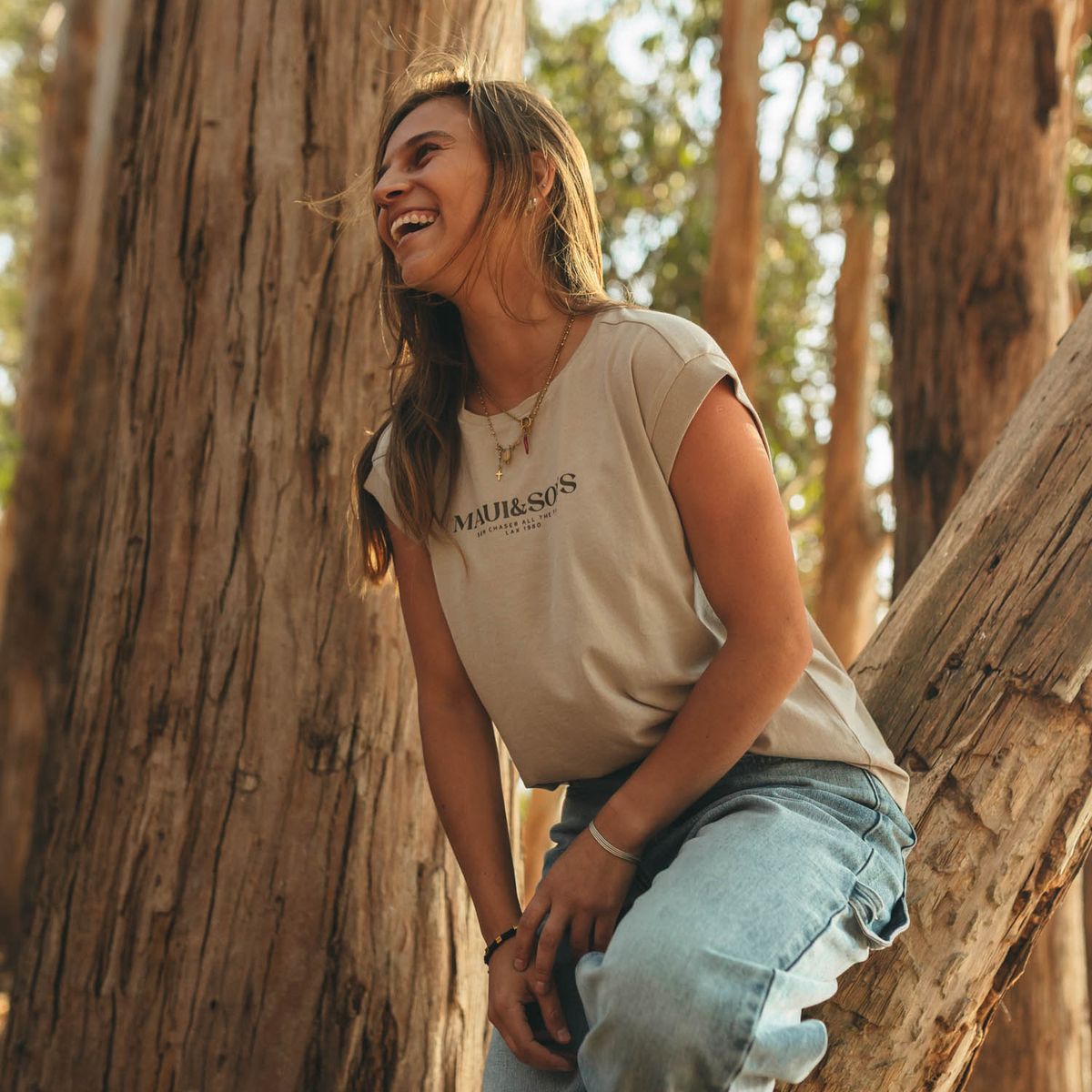 MAUI AND SONS - Polera Mc Niue Beige Mujer Maui And Sons