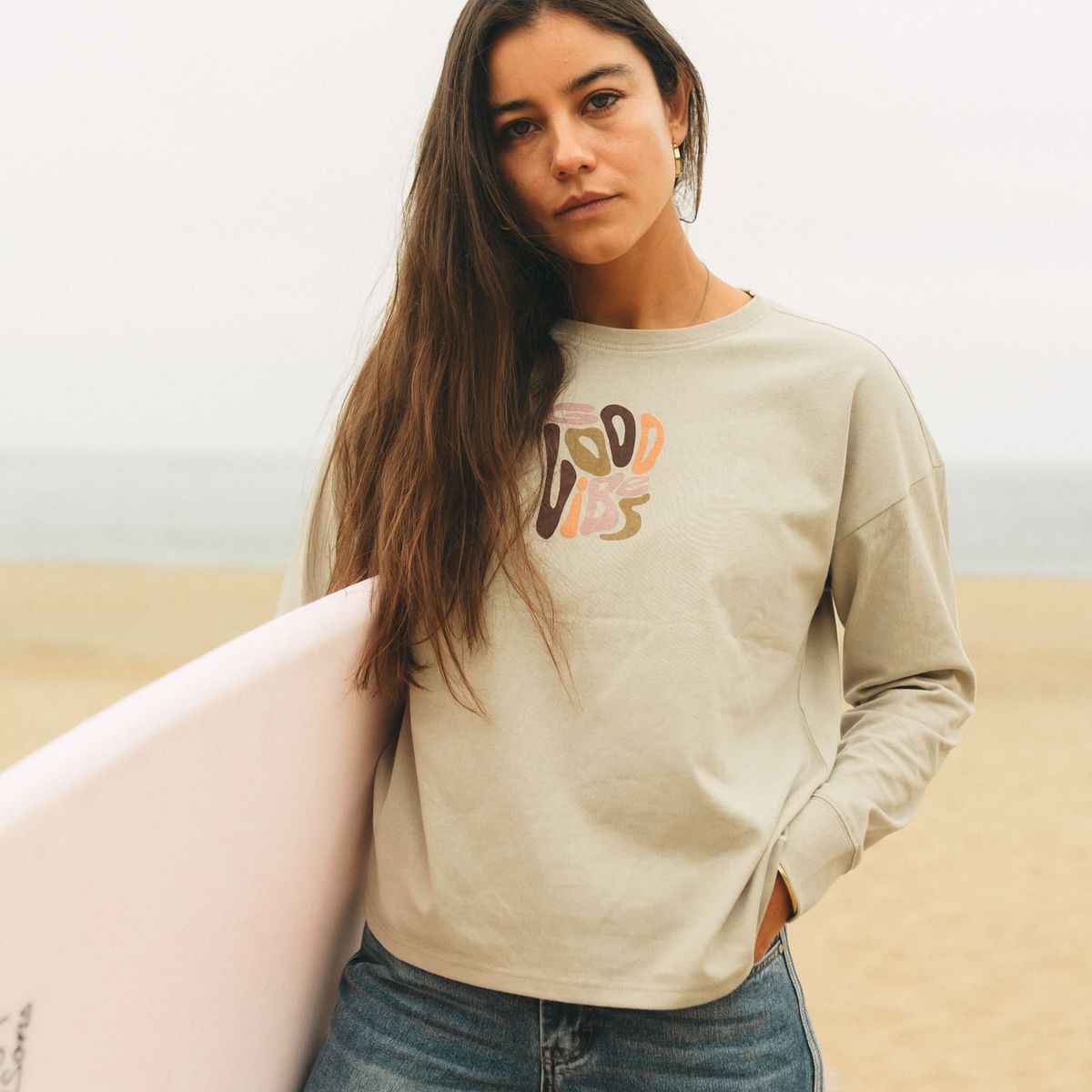 MAUI AND SONS - Polera ML Feroe Beige Mujer Maui And Sons