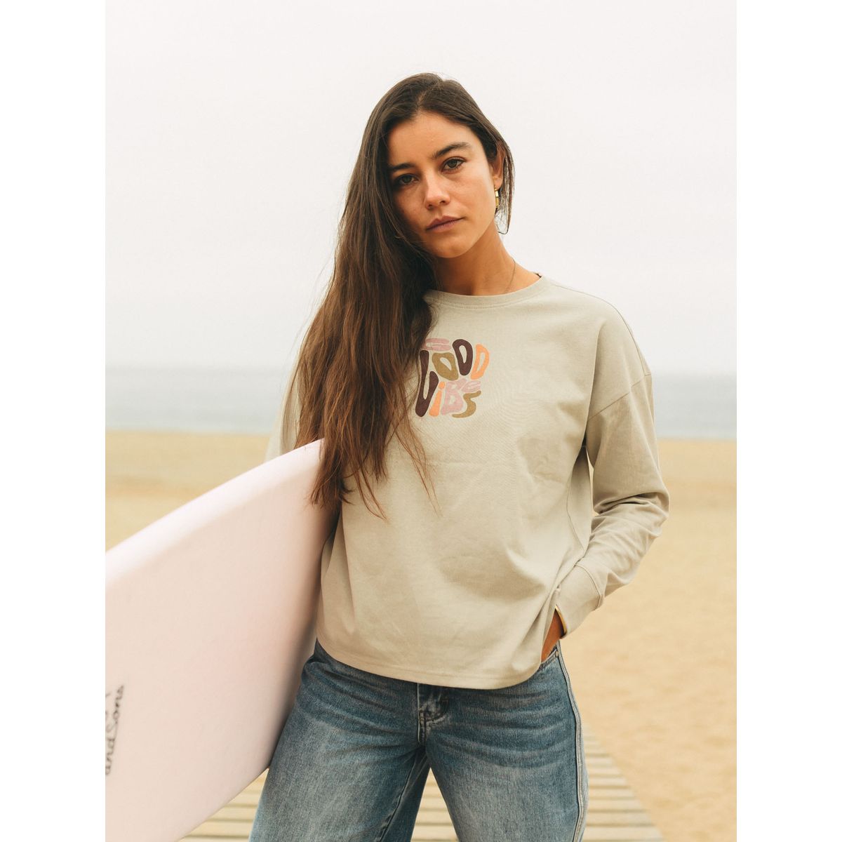 MAUI AND SONS - Polera ML Feroe Beige Mujer Maui And Sons