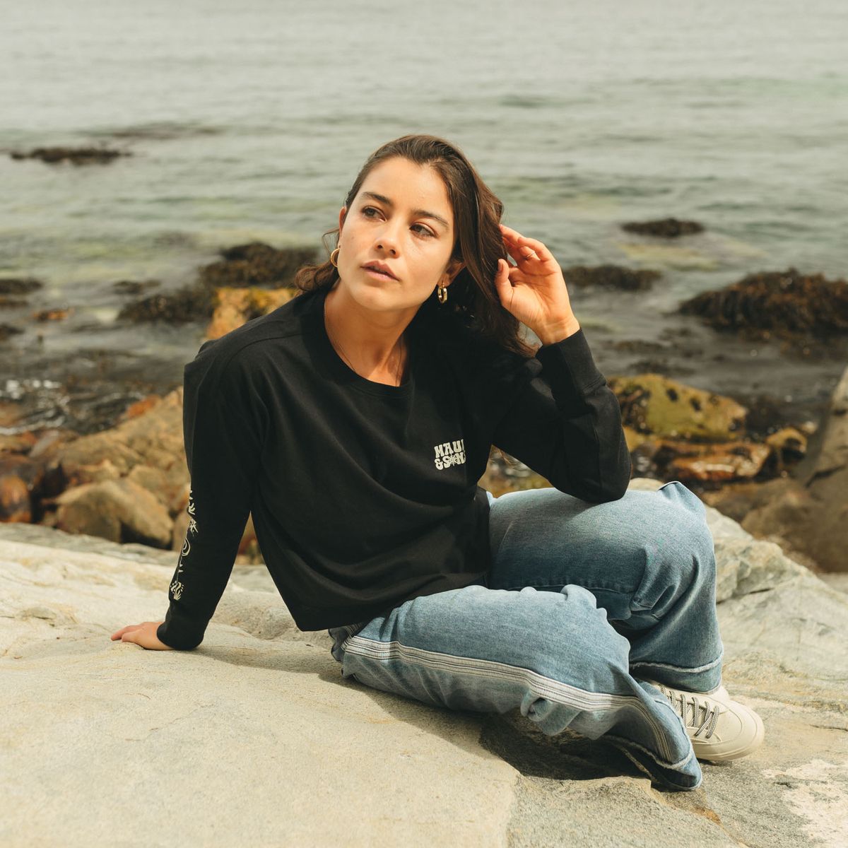 MAUI AND SONS - Polera ML Islandia Negro Mujer Maui And Sons