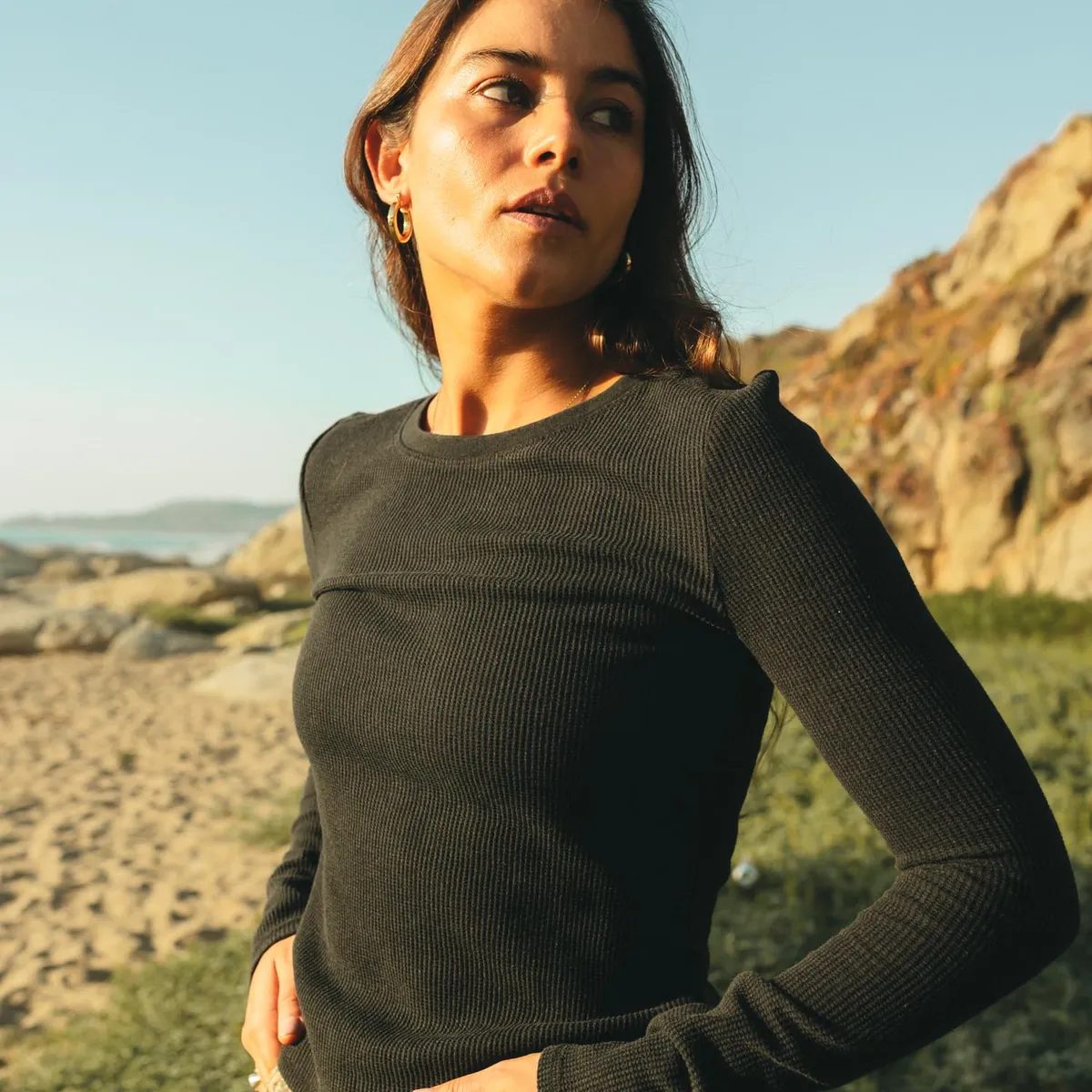 MAUI AND SONS - Polera ML Cerdeña Negro Mujer Maui And Sons