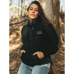 MAUI AND SONS - Poleron FZ Lombok Negro Mujer