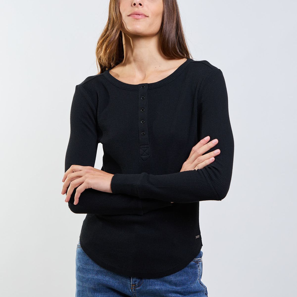 MAUI AND SONS - Polera ML Sicilia Negro Mujer Maui And Sons