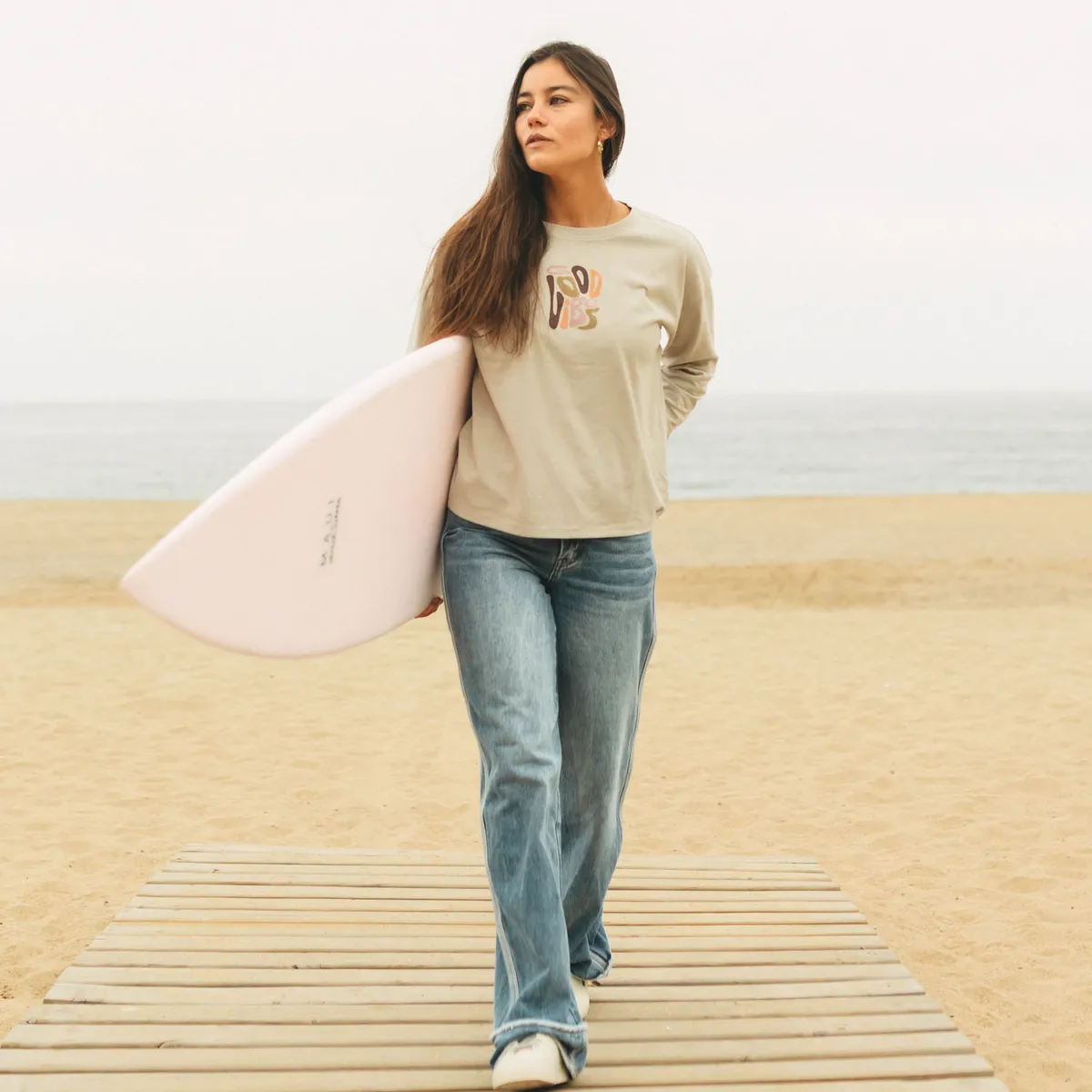 MAUI AND SONS - Polera ML Feroe Beige Mujer Maui And Sons