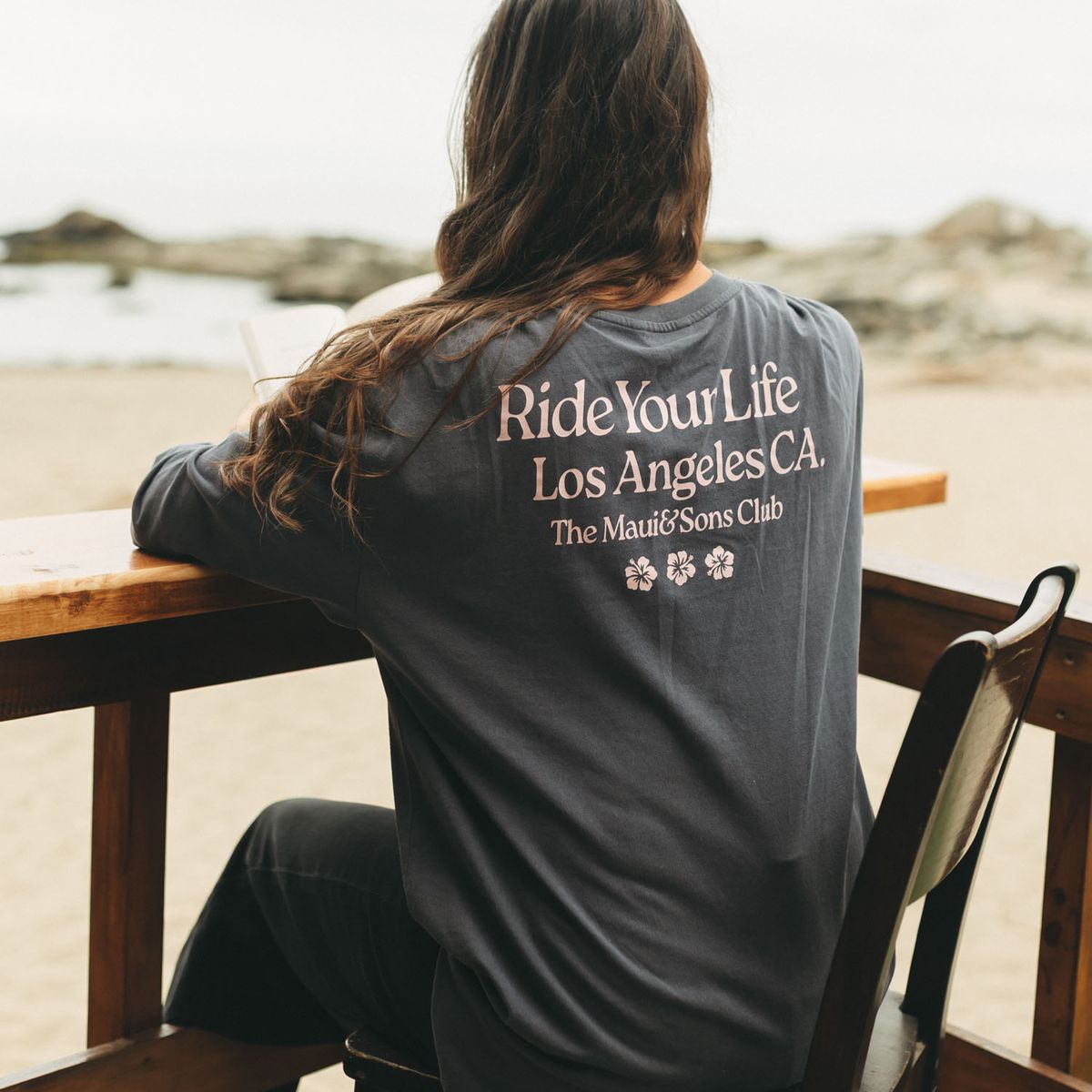 MAUI AND SONS - Polera ML Bouvet Gris Mujer Maui And Sons