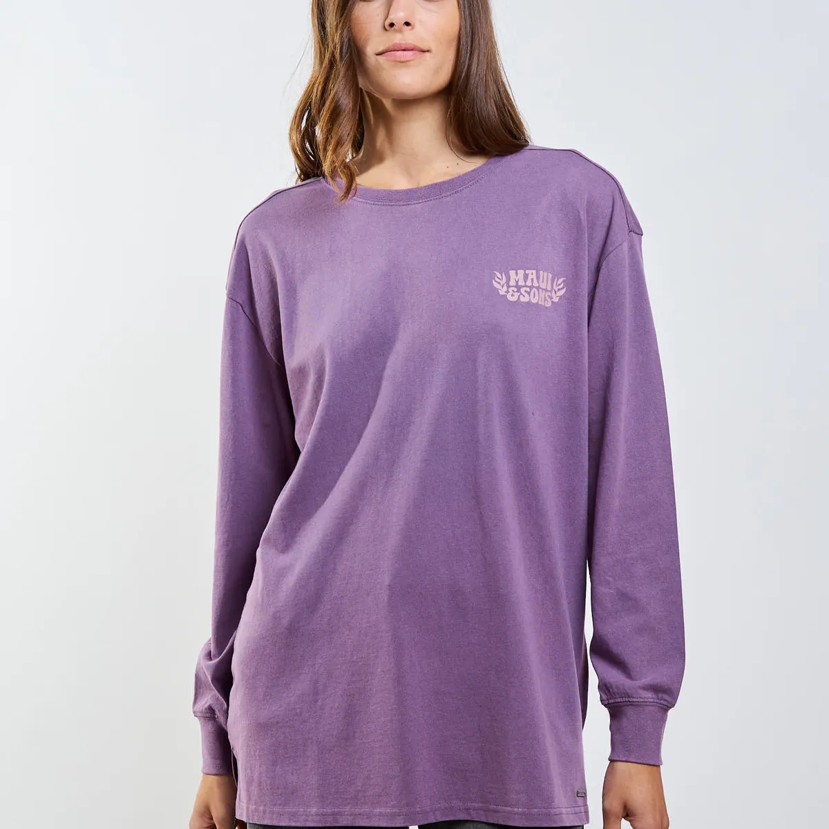 MAUI AND SONS - Polera ML Ross Morado Mujer Maui And Sons
