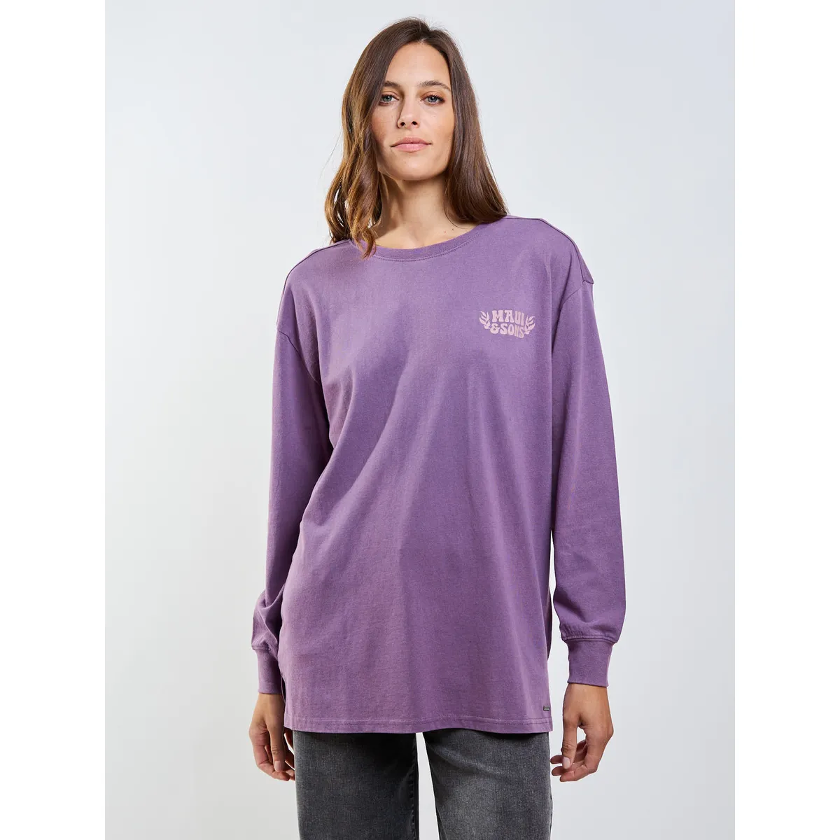 MAUI AND SONS - Polera ML Ross Morado Mujer Maui And Sons