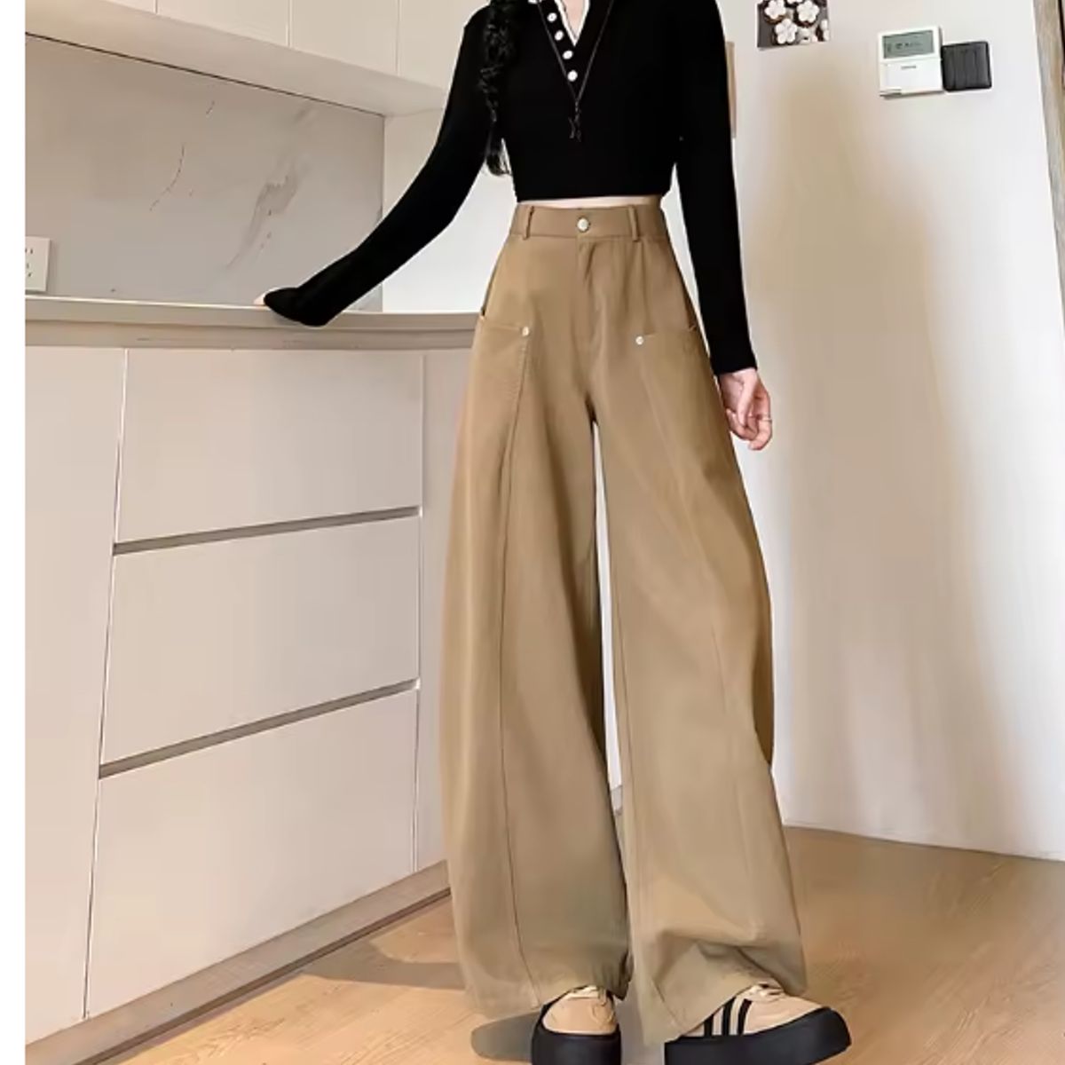VELVET - Pantalon Corte Recto Lidia Beige