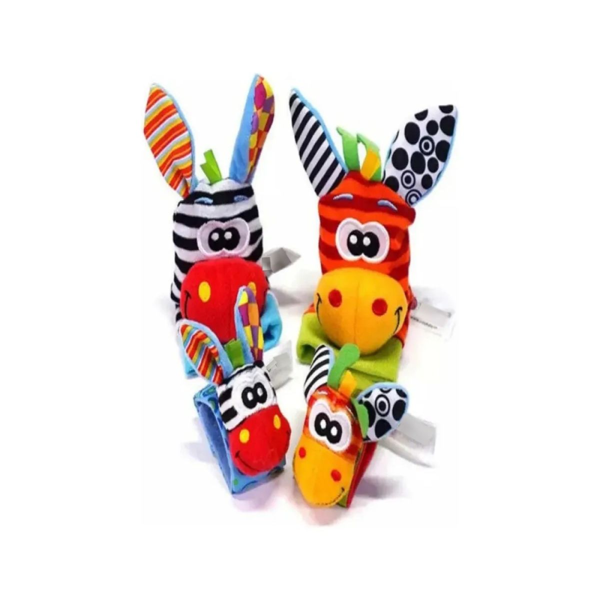 GENERICO - Set Estimulación Sonajeros Bebé 2 Calcetines + 2 Muñequeras BELUG