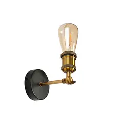 WANT - Aplique Lampara Foco Led Muro E27 Bronce Decoración Negro Certificado