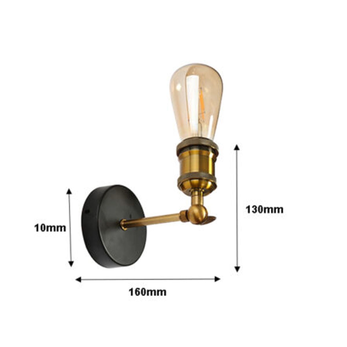 WANT - Aplique Lampara Foco Led Muro E27 Bronce Decoración Negro Certificado
