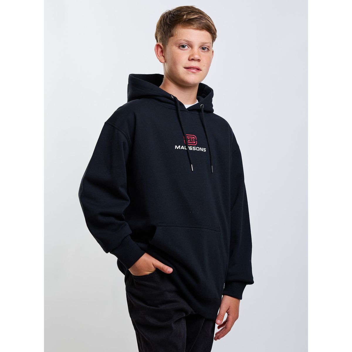 MAUI AND SONS - Poleron Canguro Rubber Negro Infantil Maui And Sons